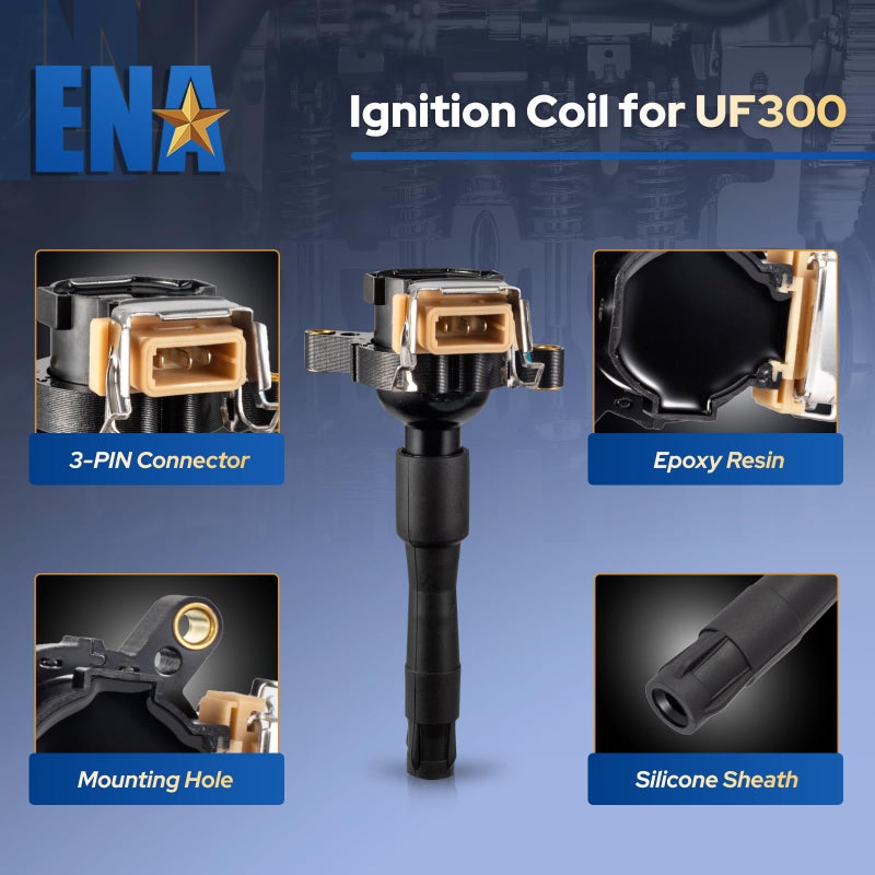 ENA Set of 8 Ignition Coil Pack Compatible with BMW Bentley Land Rover 540i 740i 740iL 840Ci M5 Z8 X5 4.4L 4.6L 5.0L V8 for E36 E46 E31 E38 E39 E53 UF354 UF300 E721 E720 E383 IC417 - Image 2